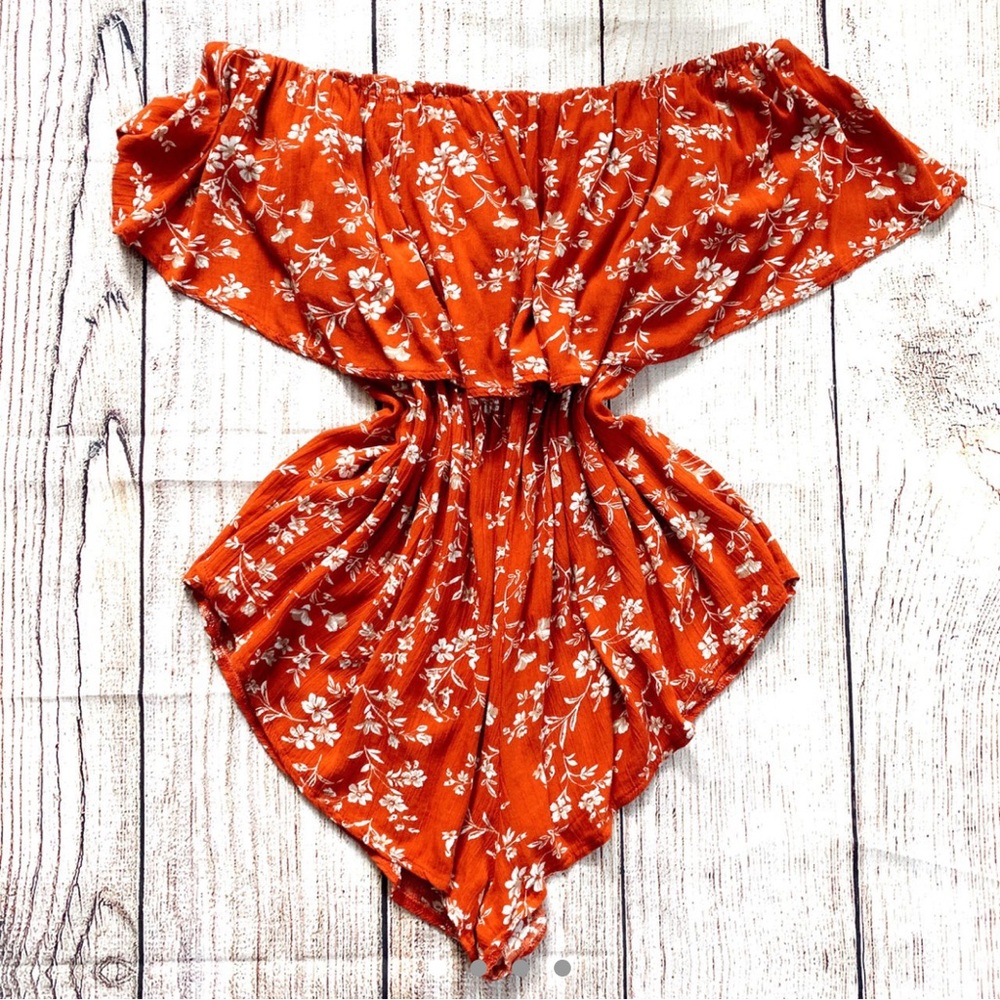 Babylon Strapless Romper Rust